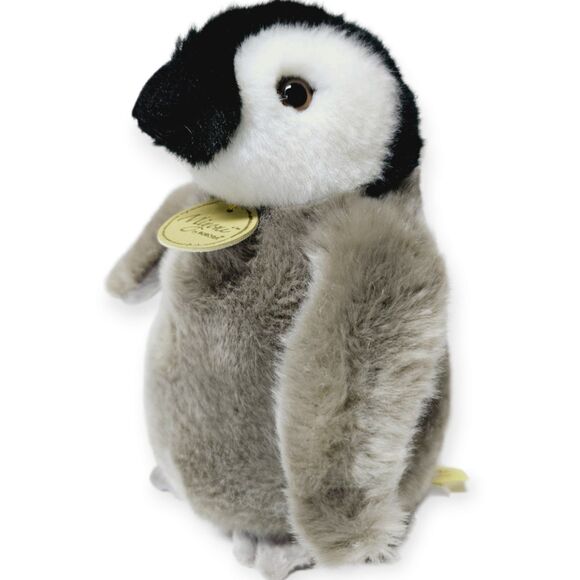 Miyoni by Aurora Baby Emperor Penguin Stuffed Animal 7" Gray and Black Plush - Picture 2 of 10